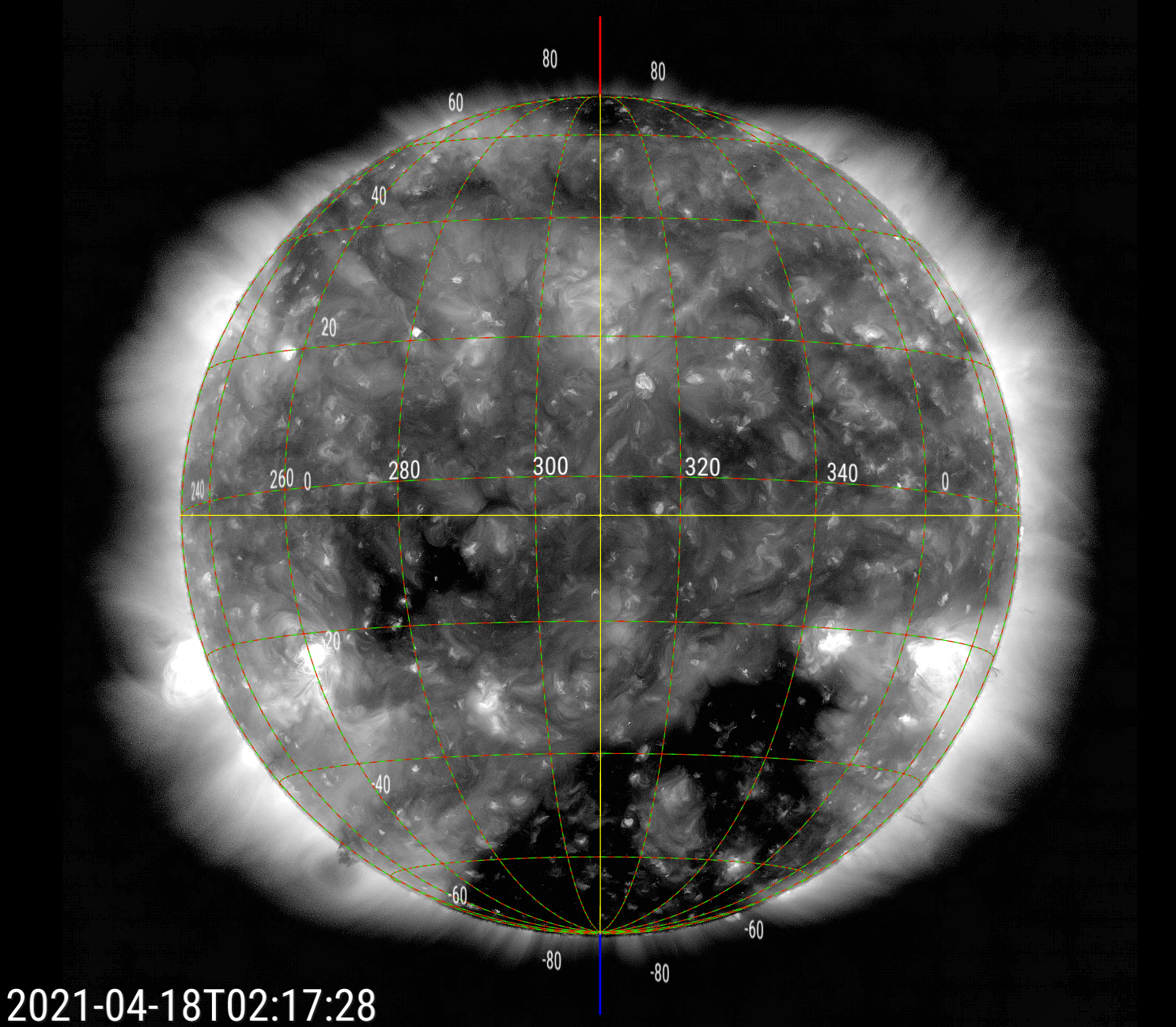 SDO AIA image corresponding to the above Apr 17 map