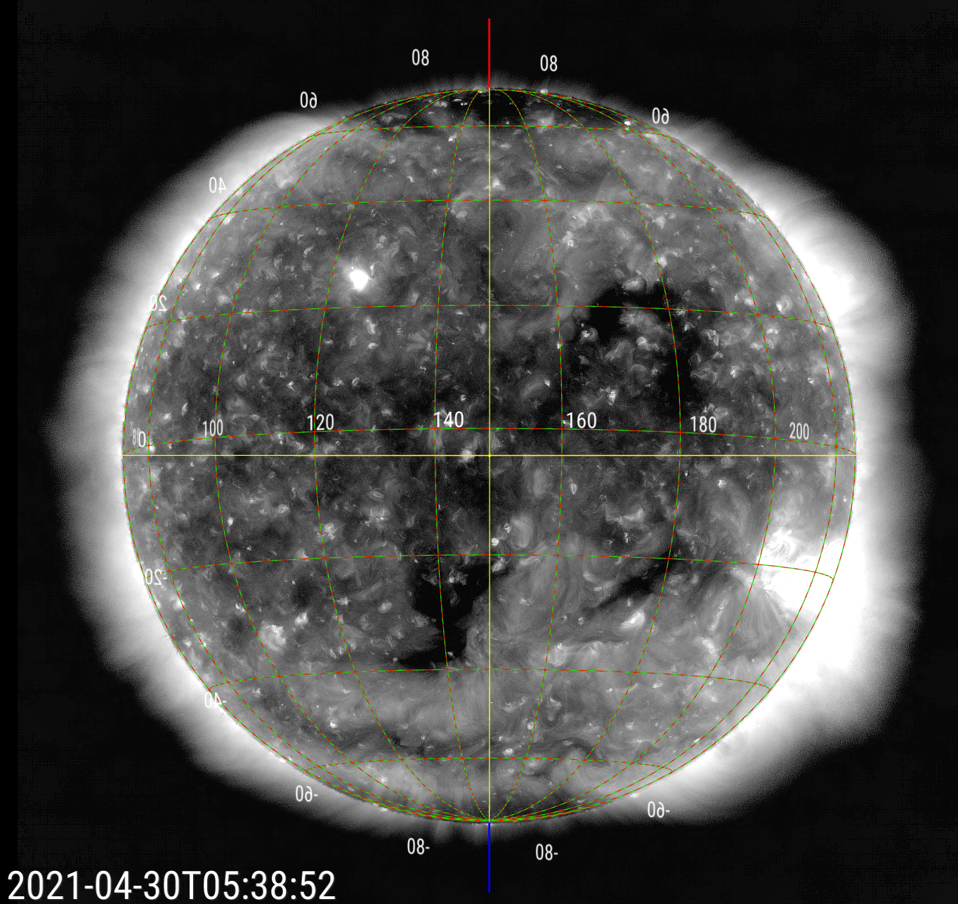 SDO AIA image corresponding to the above Apr 30 map