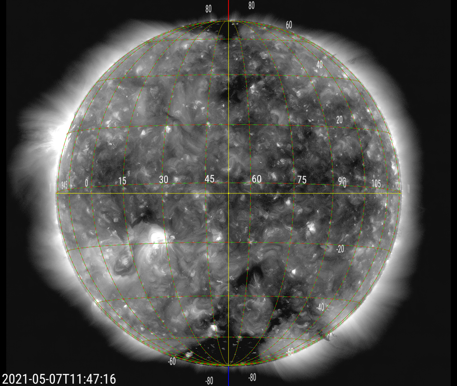 SDO AIA image corresponding to the above May 7 map